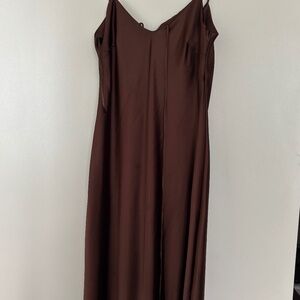 Zara brown satin tank dress